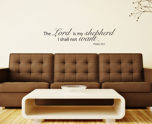 Psalm 23 Wall Decal - The Lord is My Shepherd Decal - Vinyl Wall Art Bible Verse - Christian Scripture Home Decor Design