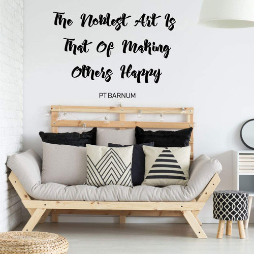 PT Barnum Quote Decor - 'Making Other Happy' Vinyl Wall or Window Lettering for Family Room, Bedroom, School Classroom
