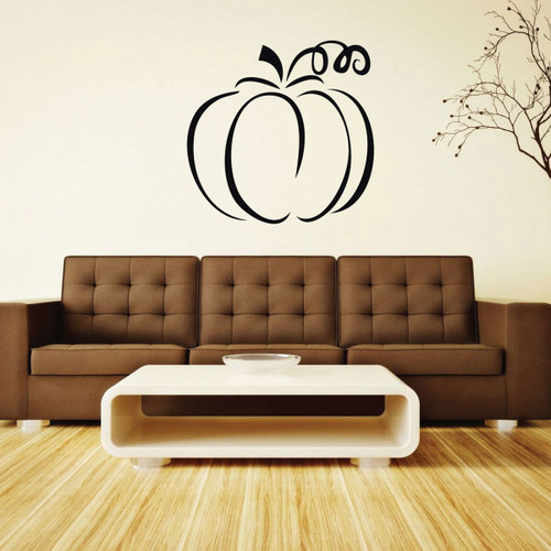 Pumpkin Decor Decal | Vinyl Wall Silhouette Sticker Outline | Classy Halloween Decoration | Fall Vinyl Decor for the Home , Door, or Windows | Simple Party Decorations | A Variety of Sizes and Colors Available - Small and Large | Removable Vinyl