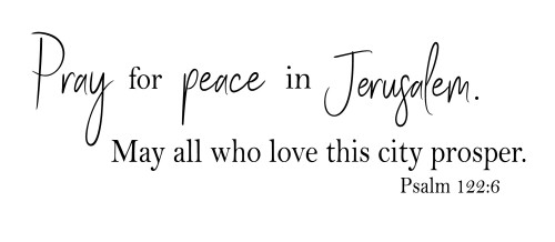 Religious Wall Decor - Psalm 122-6 - Christian Vinyl Decal for Home Or Church Decoration