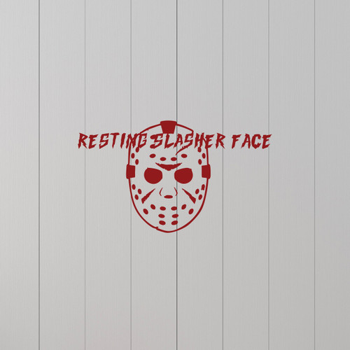 Resting Slasher Face Vinyl Decal ' Spooky decor ' Creepy Halloween Door Decal