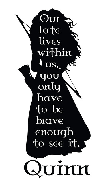 Room Wall Decor - Princess Merida Quote with Personalized Name Vinyl Decal Stickers for Girls Bedroom, Playroom, Nursery or Dorm - Custom Sizes and Colors Match The Theme of Any Living Space