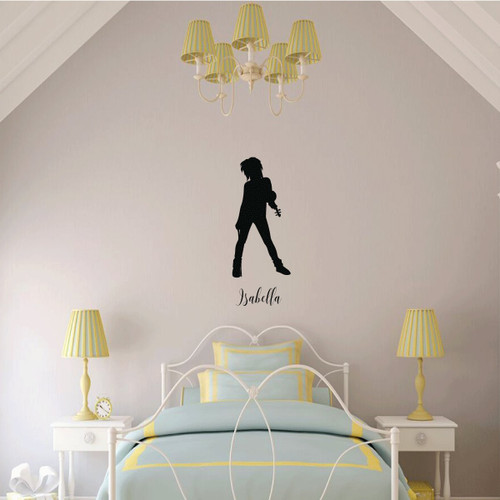 Violin Wall Decor - Personalized Vinyl Sticker Silhouette Decal - Violinist Gifts for Girl's Bedroom, Playroom or Music Room
