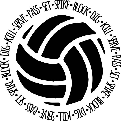 Volleyball Wall Decal - Words - Vinyl Art Decor for Bedroom or Playroom - Sports Decorations