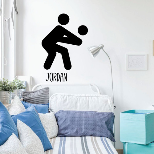 Volleyball Wall Decal Stick Figure - Personalized Vinyl Decor For Bedroom or Playroom - Sports Decorations