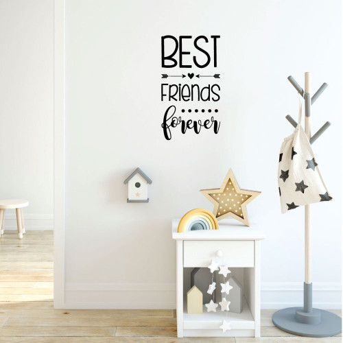 Wall Decal for Girls - Best Friends Forever - Vinyl Sticker for Children's Room or Playroom Decoration