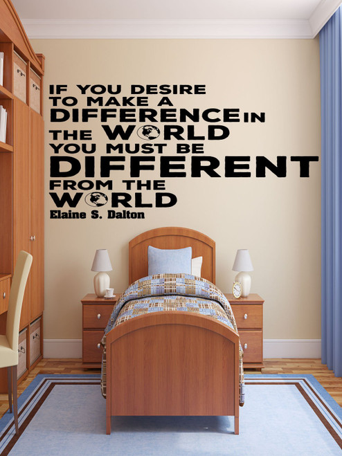 Wall Decal Motivational Quotes Make A Difference In The World, Elaine S Dalton, LDS Young Women President, Christian Religious Leader