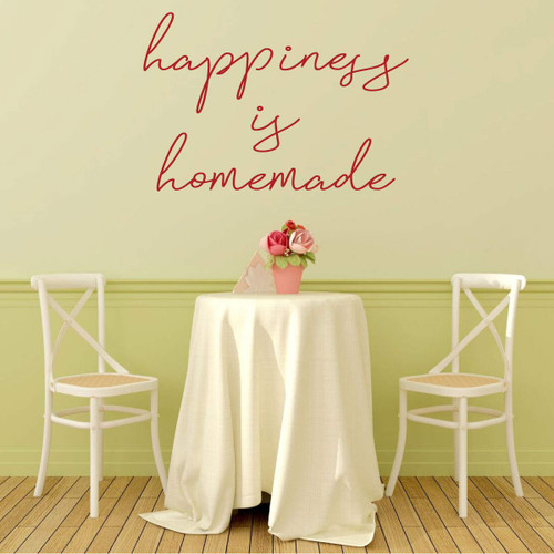 Happiness is Homemade vinyl wall decal - main product image in black