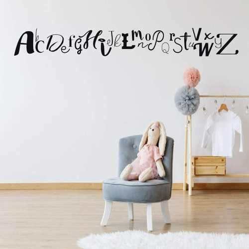 ABC Wall Decal - Alphabet Vinyl Decor for Baby's Nursery, Bedroom or Playroom