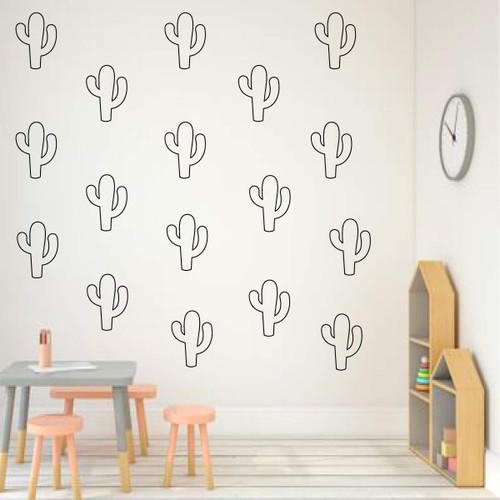 Cactus Wall Pattern Decals Silhouettes
