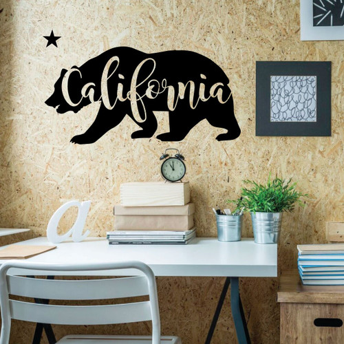 California Bear Vinyl Wall Art Decal For Home Decor, Bedroom, Classroom or Study Area - Wall Mural - California Wall Decor