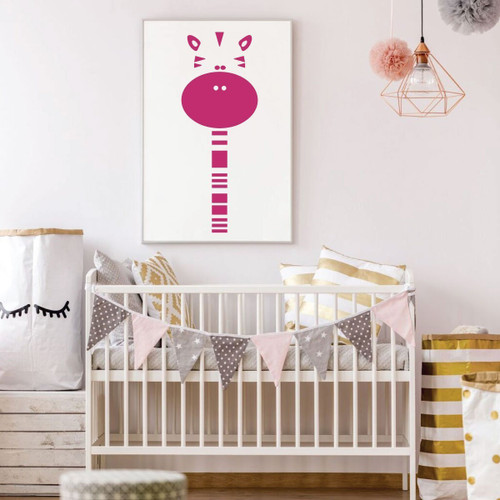 Children's Wall Decal - Cute Zebra - Vinyl Decorations for Boys or Girl's Bedroom, Playroom or Nursery Decor