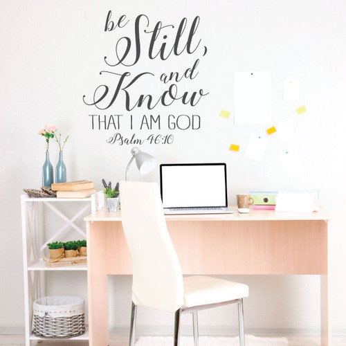 Christian Wall Decal - Be Still And Know That I Am God - Psalms 46:10 - Vinyl Scripture And Religious Home Decor, Church Decoration