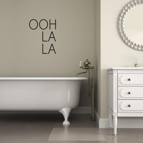 Bathroom Wall Decor | Bath Decal Art | Ooh La La Sticker for Laptop or Water Bottles | Small, Large, Extra Large | Black, White, Pink, Blue, Many Other Colors