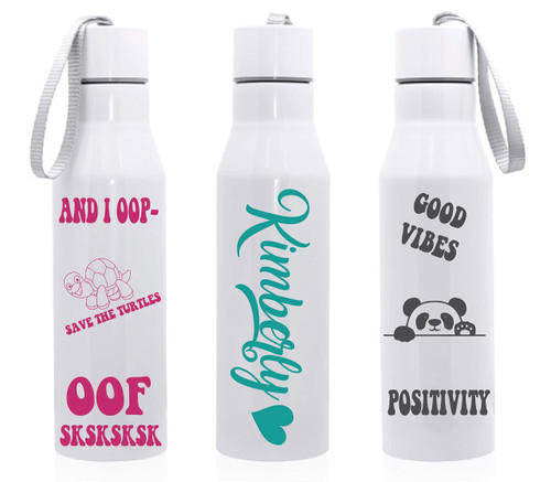 Personalized Name and Fun Vinyl Sticker Decals for Water Bottles or Laptops