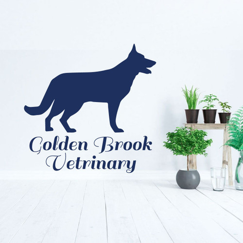 Dog Wall Decals - German Shepherd - Dog Lover Gifts - Dog Decor - Vinyl Wall Decor For Home, Veterinarian office or Dog Grooming Salon