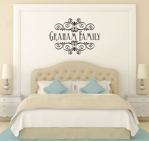 Family Name Decal - Personalized Vinyl Wall Sticker Design for Living Room, Bedroom, Kitchen - Home Decor