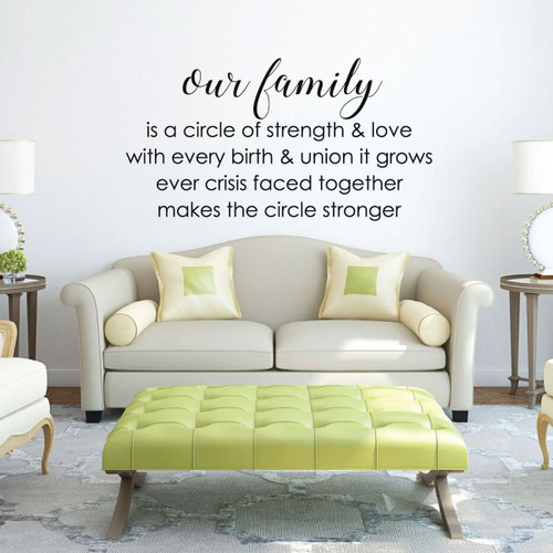 Family Wall Decor - Our Family Is A Circle Strength - Living Room Decoration