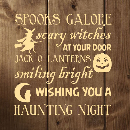 Halloween Decor - Halloween Poem Vinyl Wall Decal - Witches, Jack-O-Lanterns, Trick or Treat - Fun Halloween Decorations for the Home, Office, or Classroom
