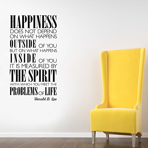 Happiness Vinyl Wall Decal Religious Harold B Lee Church Decoration Sticker