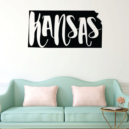Kansas Wall Decal - State Silhouette Vinyl Art for Home Decor, Living Room or Family Room Decoration