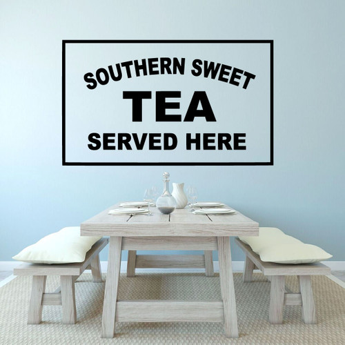 Kitchen Wall Sign - Southern Sweet Tea Served Here - Farmhouse Style Kitchen Decoration and Wall Decor
