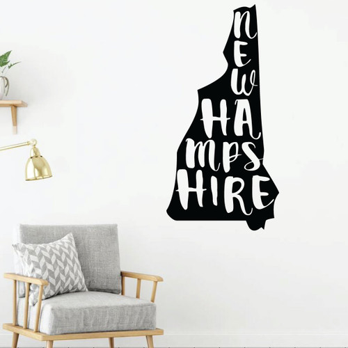 New Hampshire Wall Decal - State Silhouette Vinyl Art for Home Decor, Living Room or Family Room Decoration