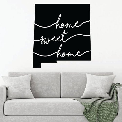 New Mexico Wall Decal - Home Sweet Home - State Silhouette Vinyl Art for Home Decor, Living Room or Family Room Decoration