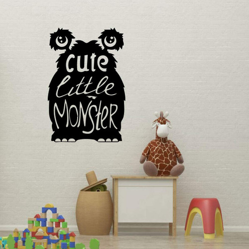 Nursery Wall Decal - 'Cute Little Monster' - Vinyl Decor for Children's Bedroom or Playroom Decoration
