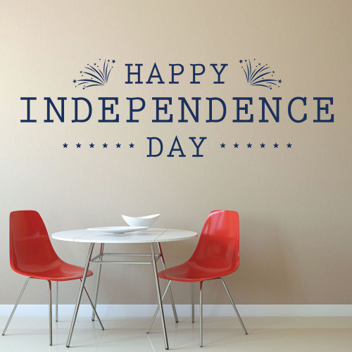 Patriotic Decals - USA Wall Decal - Happy Independence Day - Fourth of July Decorations - Patriotic Wall Art for Home, Office, or Classroom.