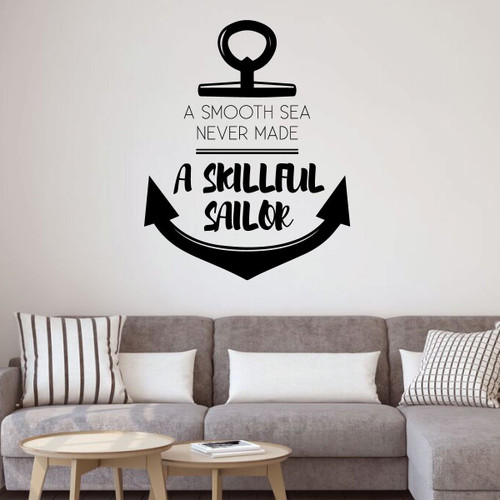Sailboat Wall Decal - A Skillful Sailor - Vinyl Decorations for Boy's Bedroom, Playroom or Study Area