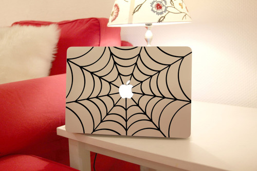 Spider Web Apple Macbook Laptop Decal, Web Vinyl Design