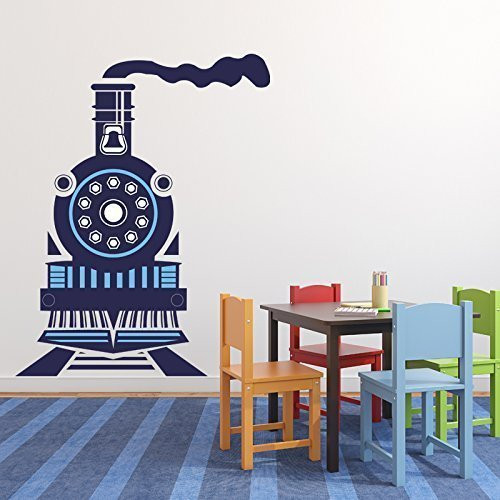 Train Engine Vinyl Wall Decal - Home Decor Sticker for Baby Nursery, Kids Playroom, Bedroom, Preschool, Day Care, Birthday Party