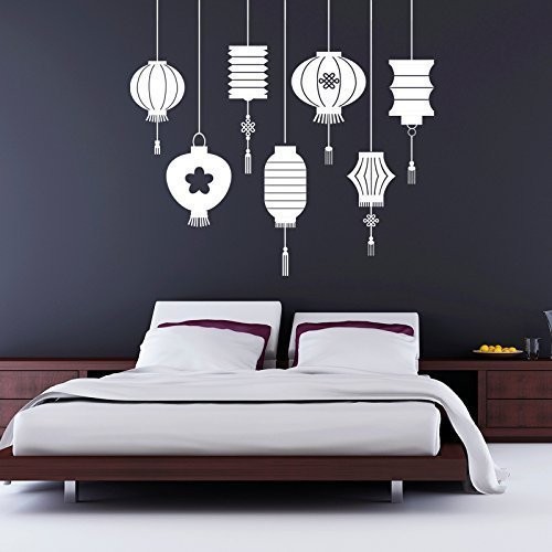 Vinyl Wall Decal Traditional Asian Chinese Oriental Lantern Decorations Home, Office, Restaurant Decor Stickers