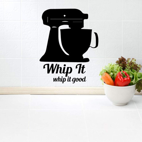Wall Decal for Dining Room, Kitchen, Restaurant - 'Whip it, Whip it Good' Vinyl Lettering with Cooking Silhouette Home D'cor ' Fun Gift ' A Variety of Colors and Sizes