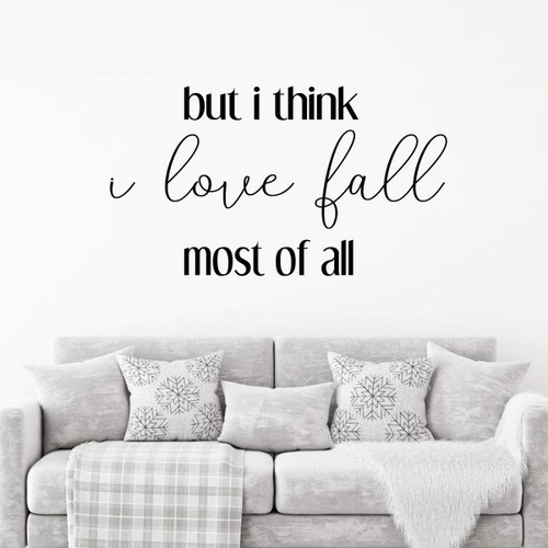 'I Love Fall' - Autumn Wall Decal - Vinyl Decor for Living Room, Family Room or Home Decoration