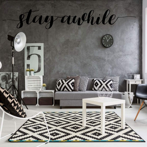 'Stay Awhile' Vinyl Wall Decor Lettering