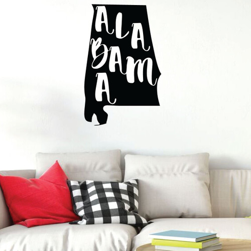 Alabama Wall Decal - State Silhouette Vinyl Art for Home Decor, Living Room or Family Room Decoration