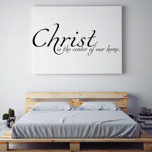 Christian Wall Decal - Christ is the Center of Our Home - Vinyl Decor for Bedroom, Living room and Family Room Decoration