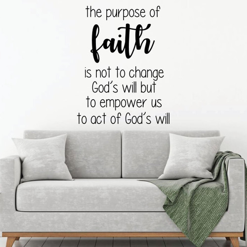 Christian Wall Decal - The Purpose of Faith - Vinyl Art Home Decor for Bedroom or Living Room Decoration