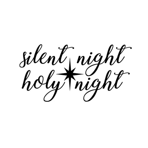 Christmas Wall Decal - Silent Night Holy Nigh - Holiday Vinyl Stickers for Living Room, Family Room Decor or Home Decoration