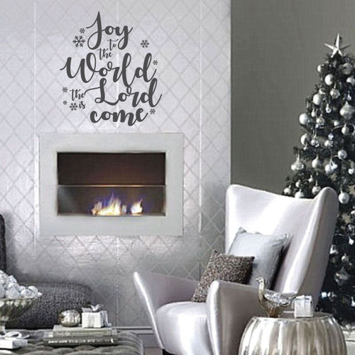 Christmas Wall Decals - Joy To The World - Holiday Vinyl Stickers For Living Room or Home Decor - Farmhouse Decoration