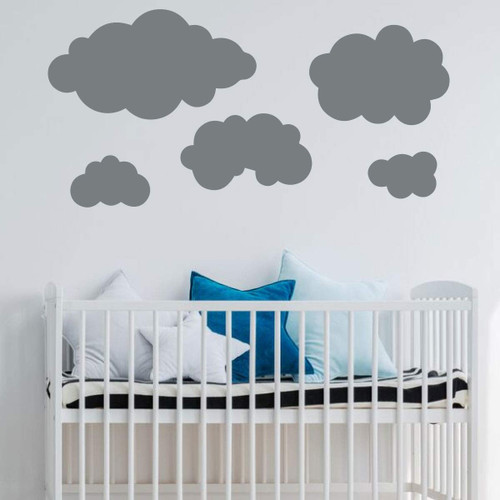Clouds Silhouette Wall Decal - Vinyl Sticker Decorations for Home, Nursery, Kids Room, Bedroom or Living Room Decor