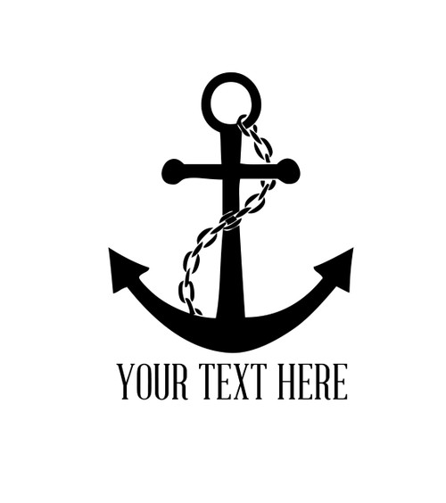 Custom Name Anchor and Chain Wall Decal Vinyl Sticker