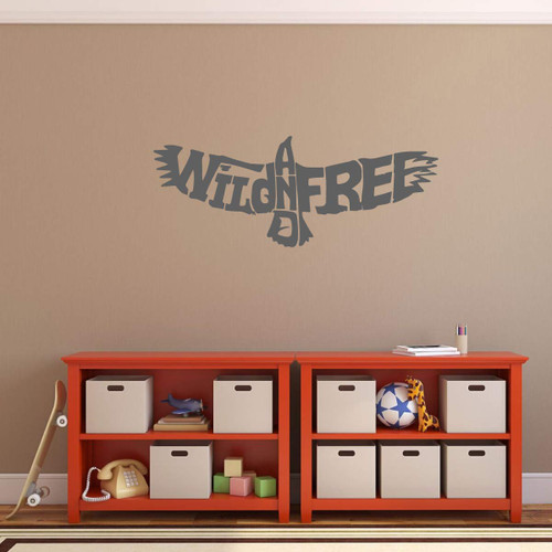 Bird Wall Decor | Wild and Free | Vinyl Wall Decal For Bedroom, Bird Themed Decor or Birthday Decorations | Animal Lover Wall Sticker