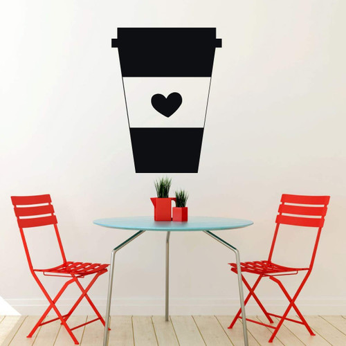 Coffee Cup Decal | Vinyl Home Decoration for Coffee Lovers | Perfect Decor for Laptops and Water Bottles | Small, Medium, Large, X - Large | Black, White, Pink, Many Other Colors