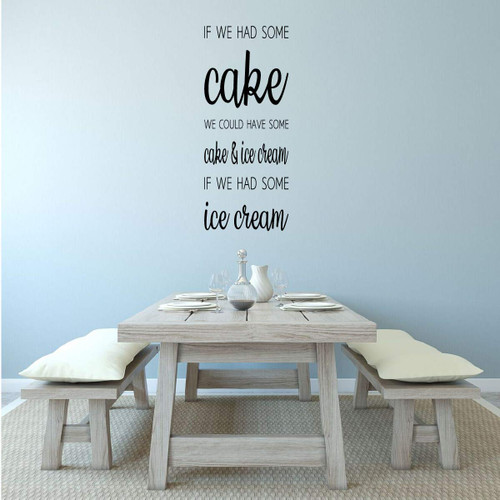 Ice Cream and Cake Wall Decal Funny Saying