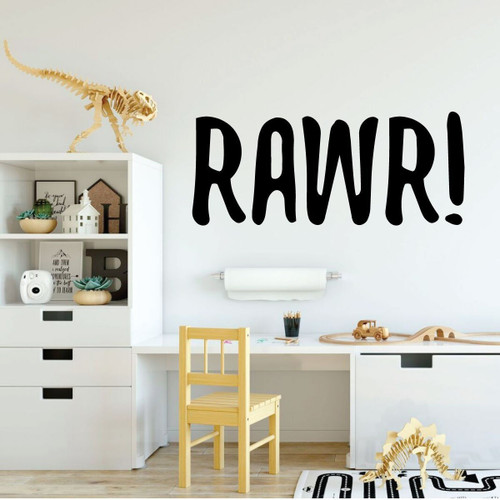 Dinosaur Wall Decor - RAWR! Decal - Vinyl Wall For Boys Room Or Playroom Decoration
