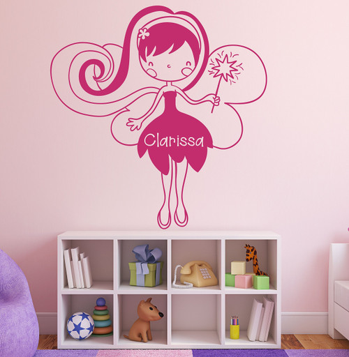 Fairy Bedroom Decor - Personalized Vinyl Wall Decal for Nursery, Playroom, Princess or Fairy Themed Birthday Party