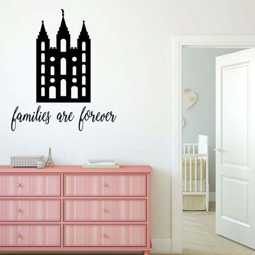 Family Wall Decals - Families are Forever - Lds Temple Vinyl Art for Living Room or Home Decor